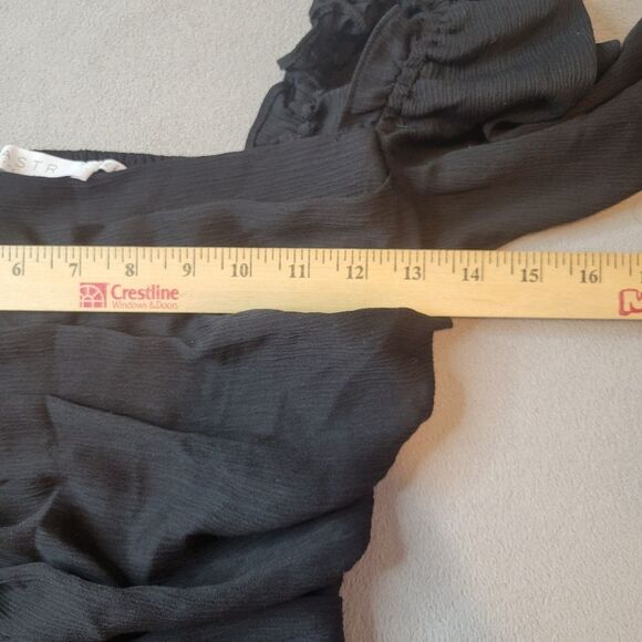 ASTR The Label Black Puff Sleeve Square Neck Crop Top Size XS - Picture 8 of 9